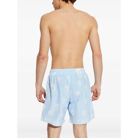 ALEXANDER MCQUEEN Men's Wool Blend Pleated Trousers Men BLUEWHITE Pants - Picture 3 of 4